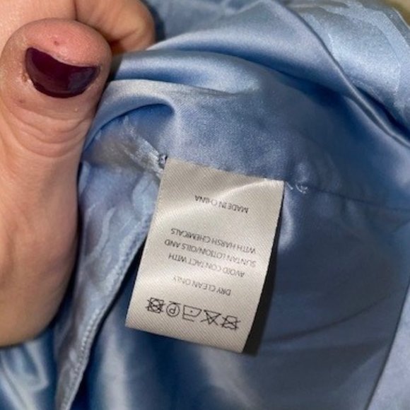 SALONI NWT 100% Silk Baby Blue Wrap Dress (4) - Picture 4 of 4